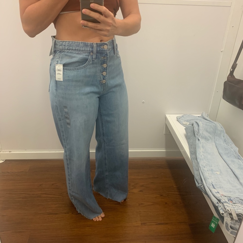 GAP wide leg/high rise jeans